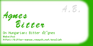 agnes bitter business card